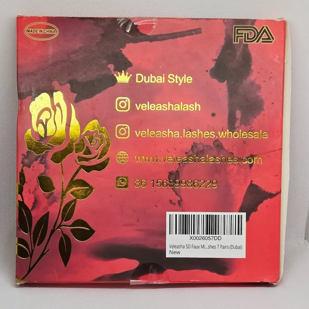 NIB VELEASHA 5D FAUX MINK EYELASHES 7 PAIRS (DUBAI) - Picture 2 of 4